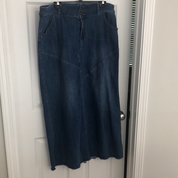Wash Lab Denim Maxi Skirt - Picture 1 of 7